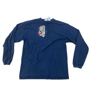 Vintage Disney Store Embroidered Henley T-Shirt Snow White & Seven Dwarfs Large